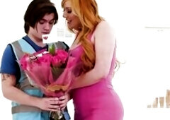 ACCIDENTAL TEAM FUCK - Flower Delivery Stud Gets Reverse Team-fucked By 5 Breasty And Hawt MILFs