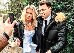 Debt collector fucks the bride in white dress and stockings