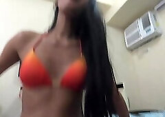 daisy tranny orange bikini