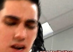 Gay hunk gets ass fucked in the gym by gay jock