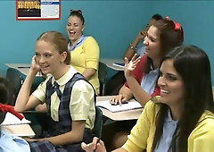 Brandi's classroom initiation turns into a gangbang with students and teacher