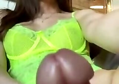 Shemale playing with cock