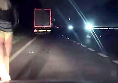 Bunny flashing giant jock for truck drivers