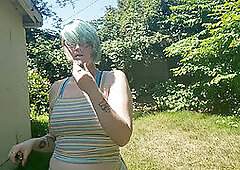 Granny hairy pussy selfie, phat granny panties solo, granny smoking