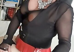 Two matures trannies fuck together