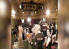 The short-haired brunette hair kneels in the centre of a biggest group of studs and deepthroats multiple rods in turn. That babe gets drilled hard fro