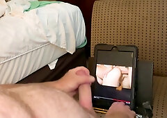 Ginormous explosion while wanking to porno