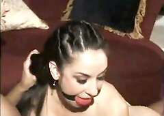 Lustful brunette hair cutie get her cunt licked whilst that babe wears