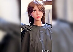 Lindsey is in despairing need for a haircut. Suffering from the summer heat with lengthy red hair. Receives a precious and clean pixie cut and cum cov