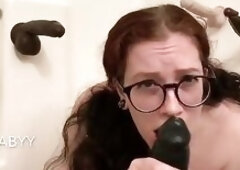 sucking a lot of dildos and making a drooly mess - veggiebabyy