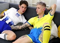 After practice fun with anilingus and oral action between teammates