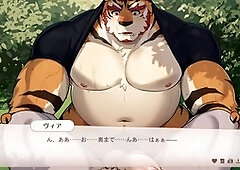 Bukkake, fur covered, gay cumshot