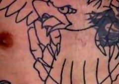 Heavily Tattooed Gay Is Mouth-fucked In Bondage Sex