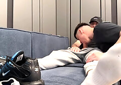 Bottom Sniffs Sweaty Socks And Gets A Creampie