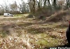 Naughty outdoor hotties fuck ass