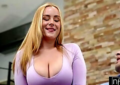 Zoey Uso wraps biggest natural tits around client jock for sloppy titty bang and unfathomable ride