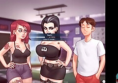 Summer adventures with a big boob mommy in a visual novel journey