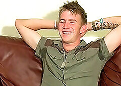 British twink Matt H shoots his load after masturbating alone