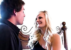 Blond Wife next door tempt to Cheating Screw by Hunk when her spouse is away filmed by his classmate