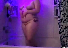 Chubby Sweetheart Takes A Steamy Shower