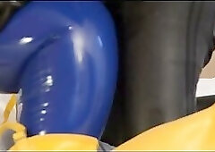 Guy In Rubber Fucking Another Guy In Rubber W/ A Silicone Cock