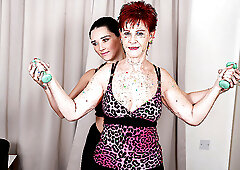 Sweaty Mature Lesbos Fucking After Workout