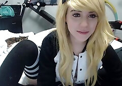 Curly Blonde Teen Records Solo Dildo Masturbation More at