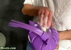 Gloryhole babe gets cum