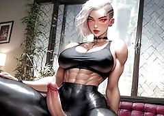 Ai created cum dripping on feet from a trans cock