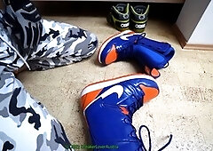 Gay stomping boots, snowboarder, cum on boots