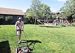 See me catch some sun and mow my lawn in nature's garb! Hope noone saw! Or maybe I do.