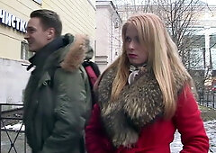 Sexy college teacher gets naked for money