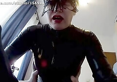 Catsuit and Lengthy Gloves and Overknee Boots Leads to Lengthy Bang, Cowgirl Climax and Giant Spunk Flow !