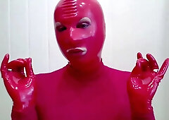 Smoking CIGARONNE BLACK Royal Slims 100s In CRIMSON Mask & Mittens Spandex