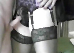 Mature guy cums in CD's Foreskin