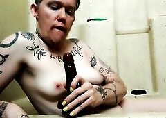 Trans Hunk Gagging and Belching On BBC Fellatio Tugjob POV
