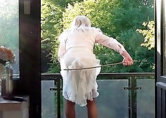 with a sex tool in my taut bum