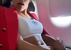 Teen risky mast and cum on plane