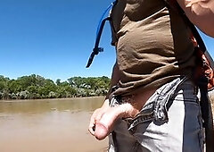 Man uses vibrator inside a Condom