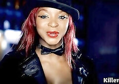 Jasmine Webb is having interracial sex with a white man on the stage in the night club