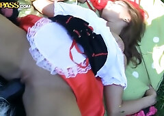 Perverted fuck with using fancy costumes