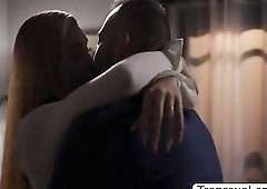 transsexual Daisy Taylor is in the bed with a man and they are talking about smth. After a scarcely any minutes of talking, Daisy sucks bigdudes dick.