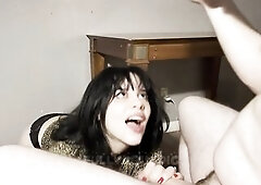 Goth Girl Goes Deep and Gets Super Sloppy With BF