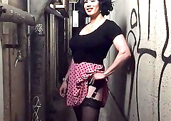 an Fantasy with Maeva French - Punlic flashing, handjob & big vegetables insertion