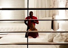 Get a cuckold spouse's point of view, as this chab watches his thick white wife sucking and screwing a well hung ebony dude throughout the window