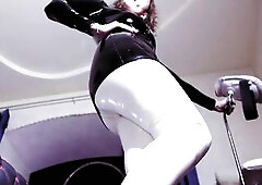 White Latex Leggins Fetish Headmistress Eva S&M Mother I'd Like To Fuck High Heels Domme Femdom Dominatrix
