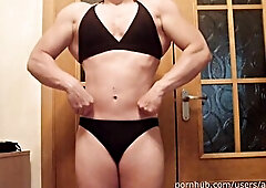 Posing, Flexing in swimsuit - Muscle Gal ANOUK