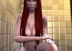 2 Trans Gals have Sex in Public Baths - Raunchy Sexy Animations