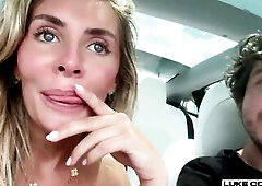 English Wench Bonnie Blue Picked Up And Banged Whilst Car Drives Itself