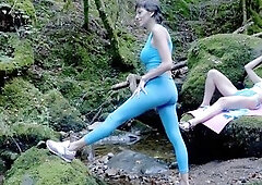 A voyeur in the forest bangs two mother I'd like to fuck